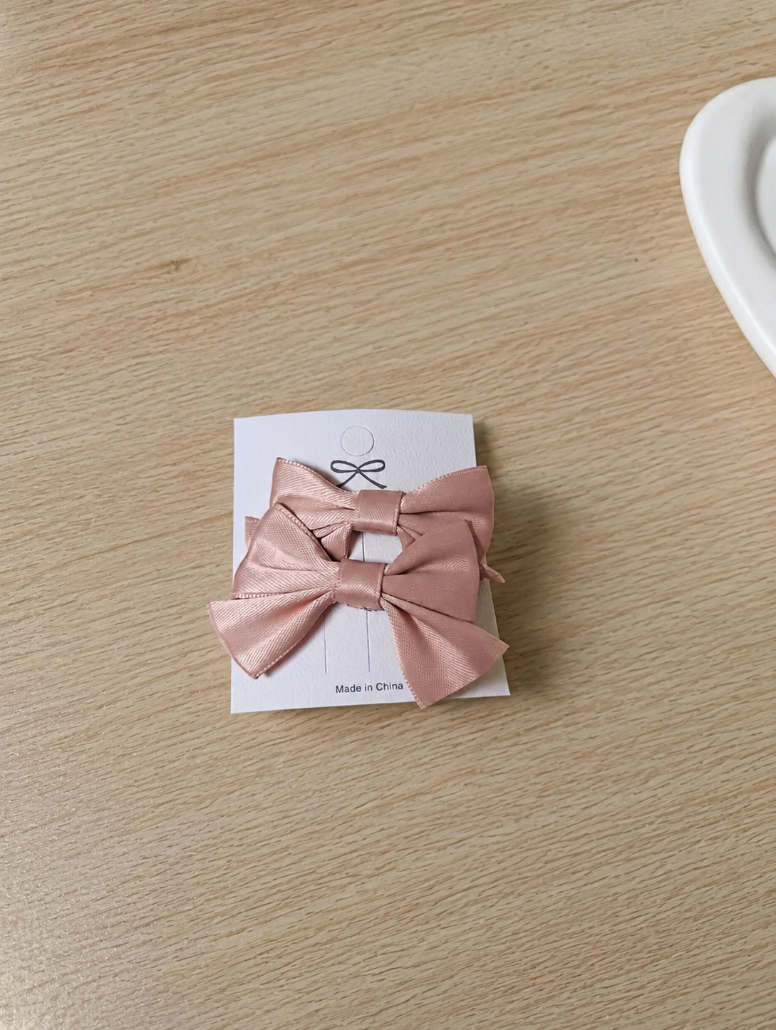 Peach Colour bow shaped Hairpin