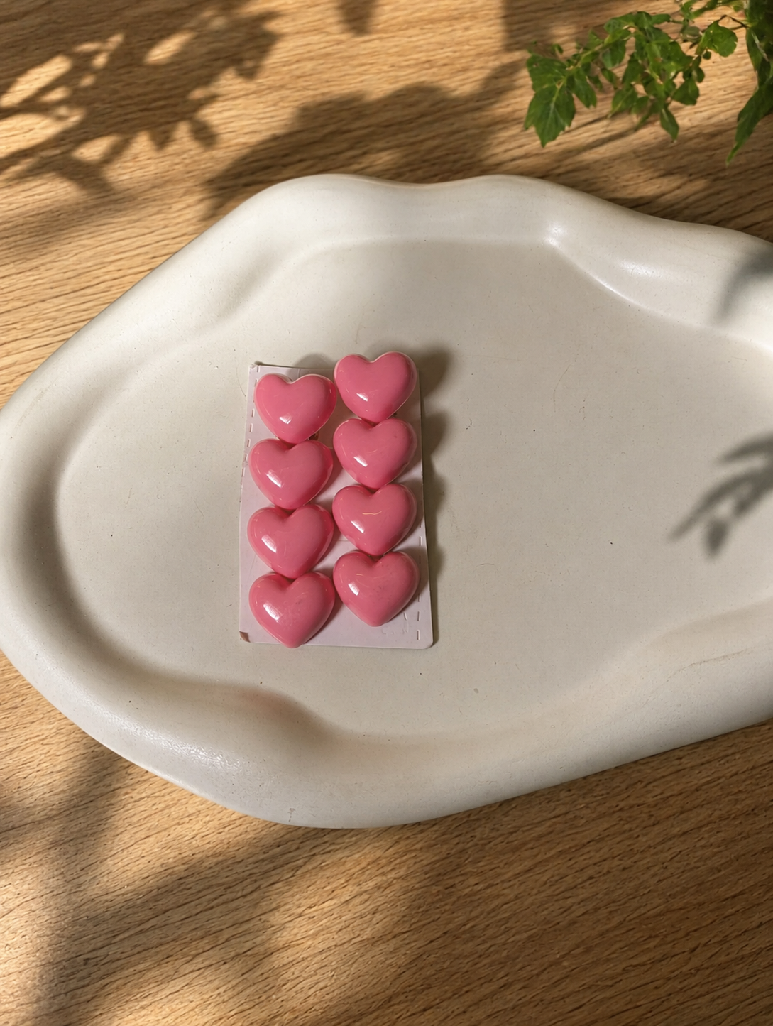 Pink Heart shaped Hairpin set