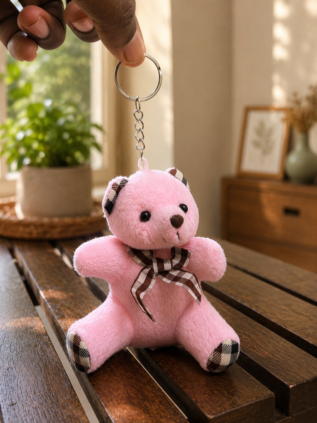 Pink Teddy keychain
