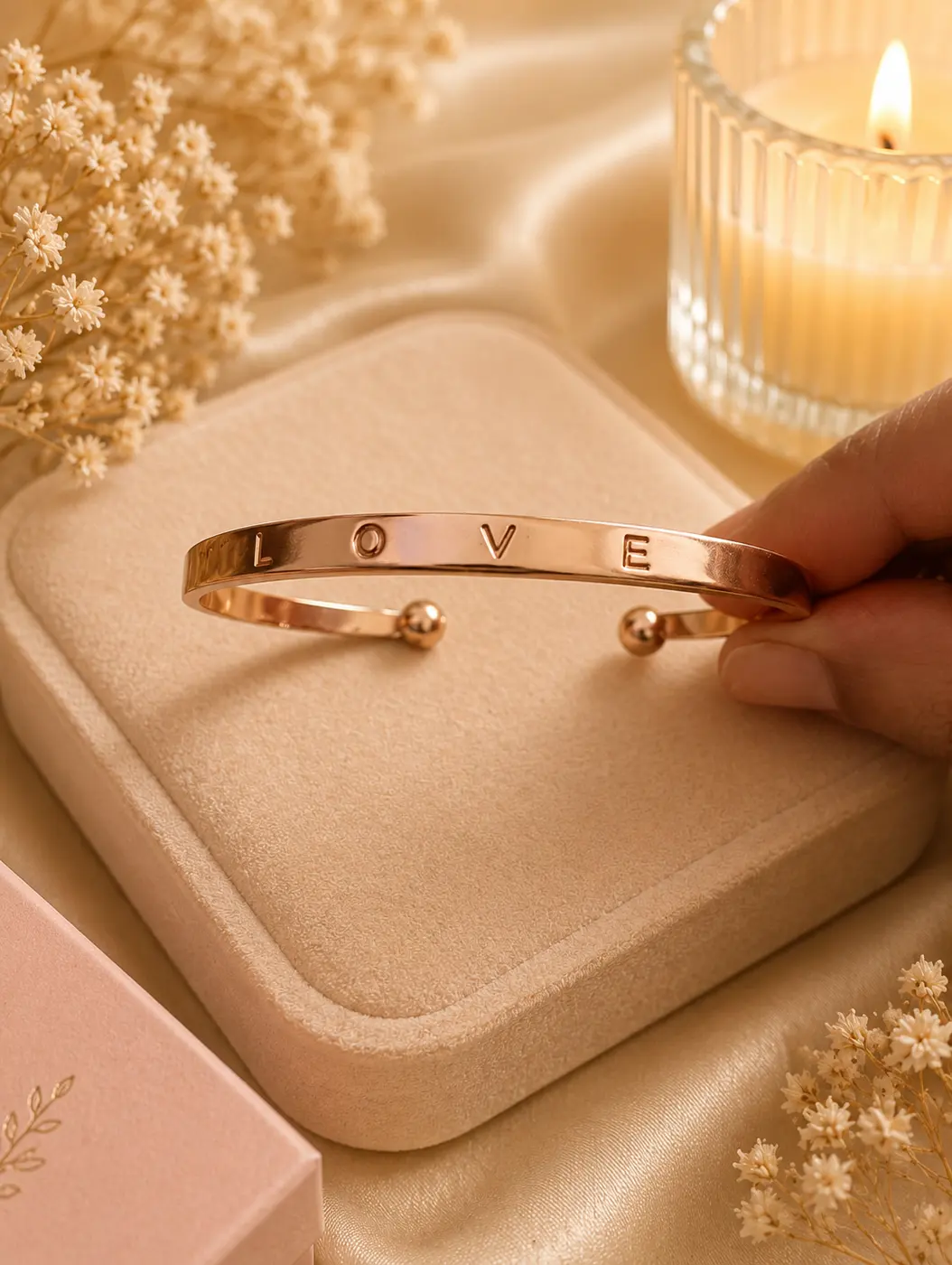 Love engraved Cuff bracelet